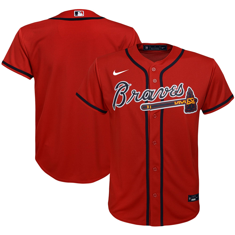 2020 MLB Youth Atlanta Braves Nike Red Alternate 2020 Replica Team Jersey 1